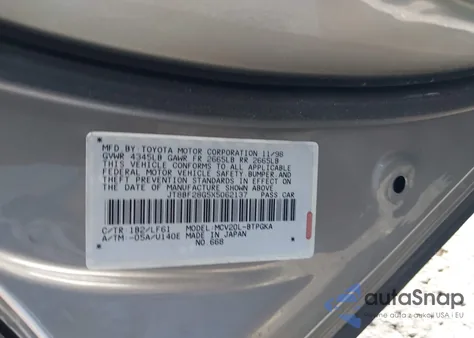 1999 Lexus Es 300 from USA, damaged, VIN JT8BF28G5X5062137